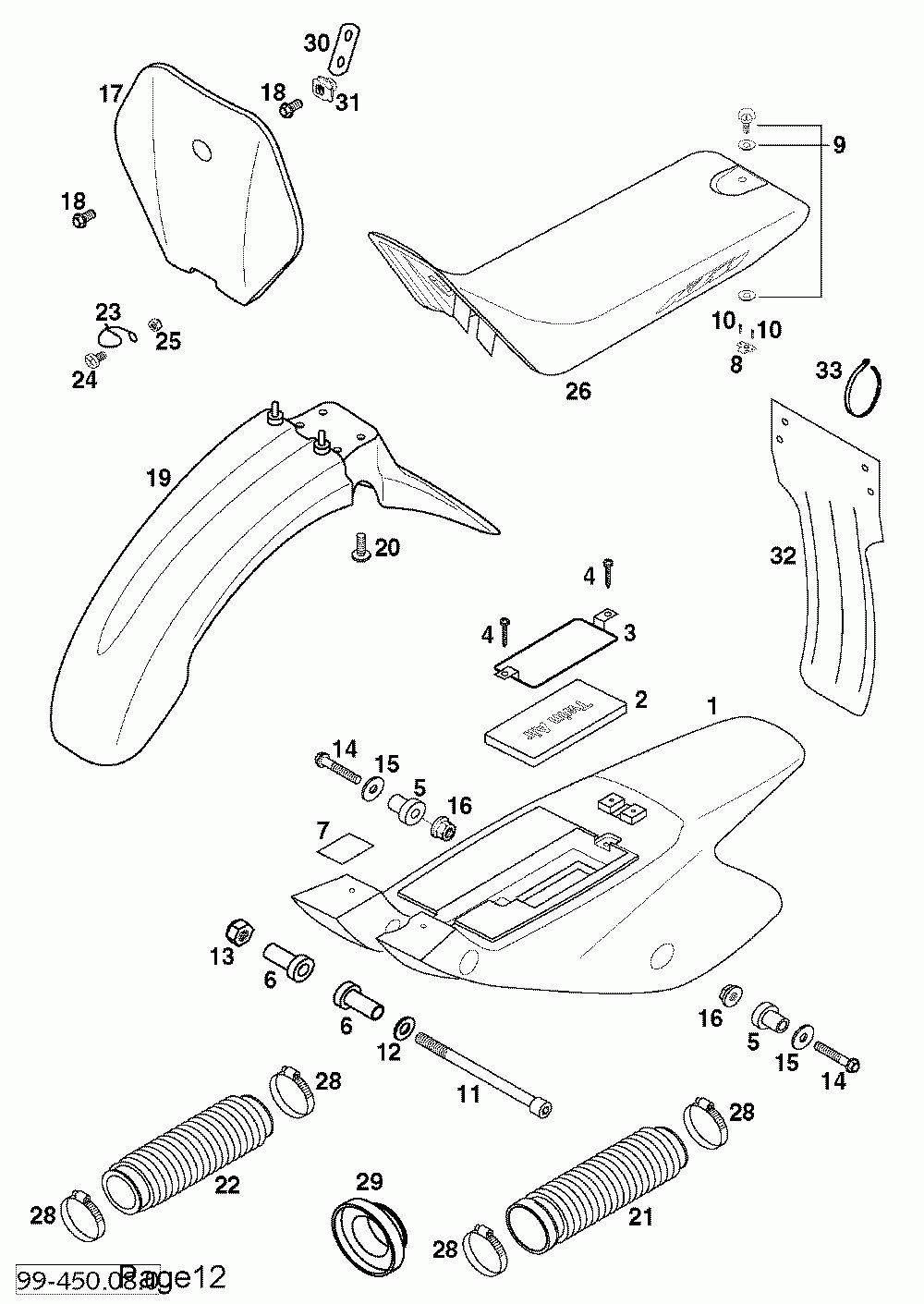 Seat fender mask 50 sxr ‘99