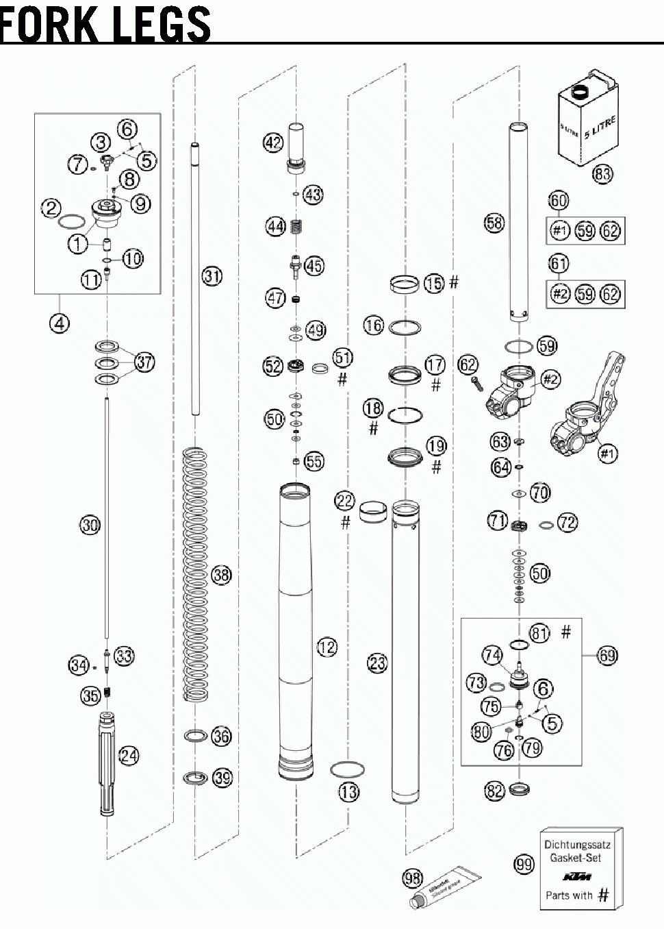 Fork legs ref# 73 - 99