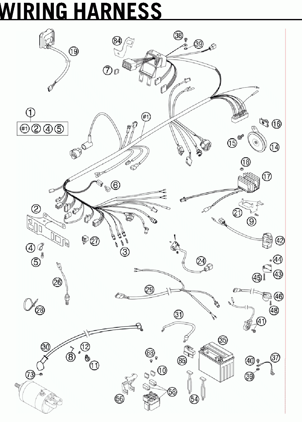 Wiring harness ref# 44 - 88