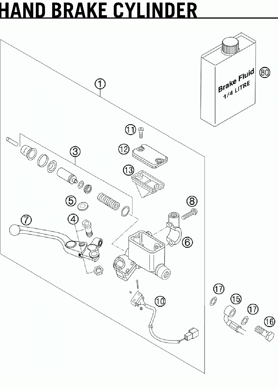 Hand brake cylinder