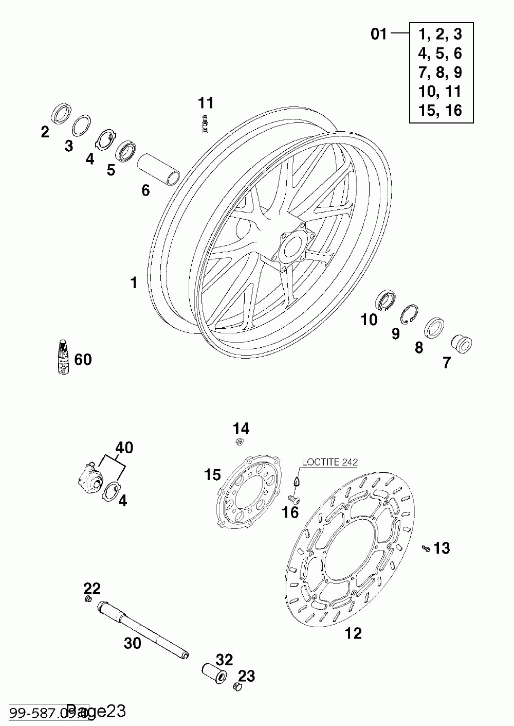 Vorderrad front wheel 640 ‘99