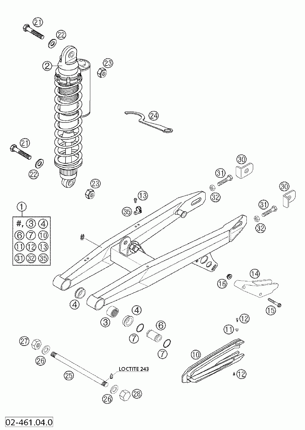 Swingarm shock absorber 65