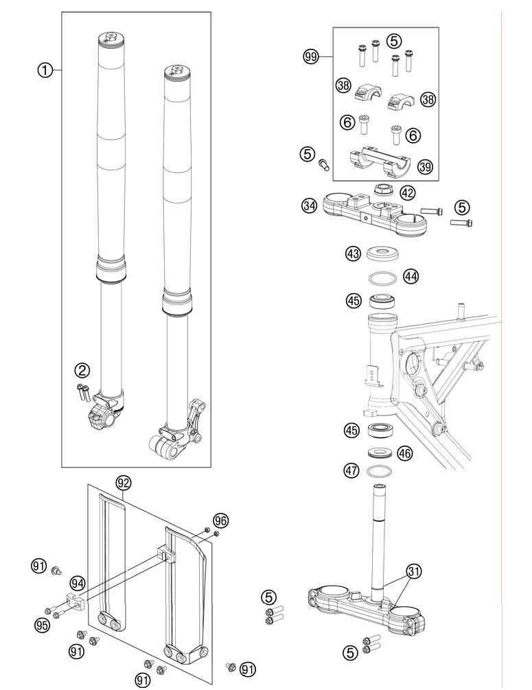 Front fork triple clamp