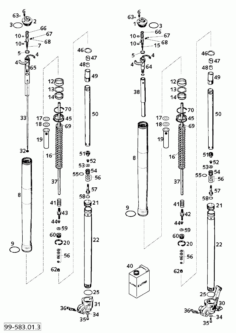 Gabelbeine top adjuster fork leg top adjuster 660