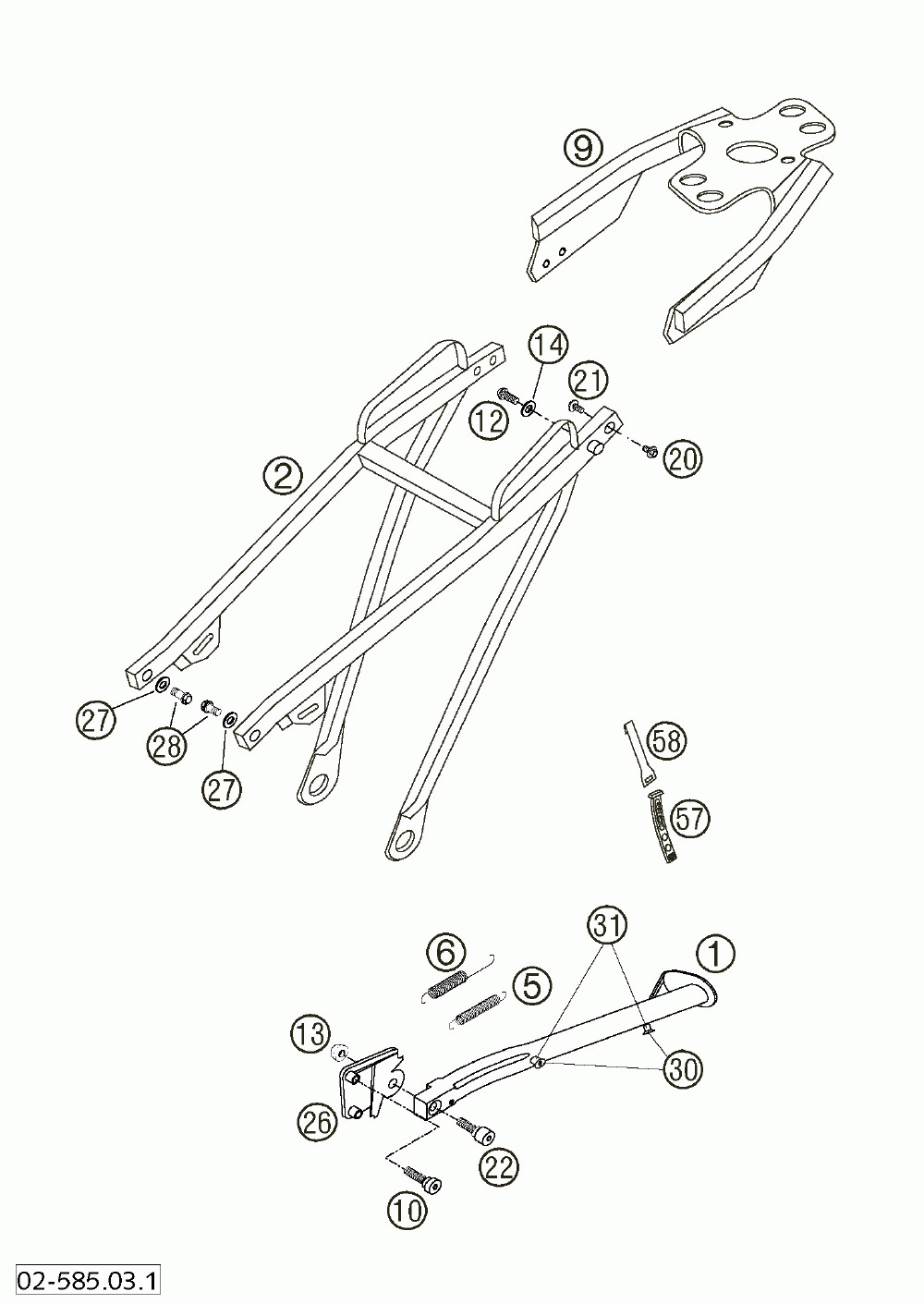 Sub frame side stand 660