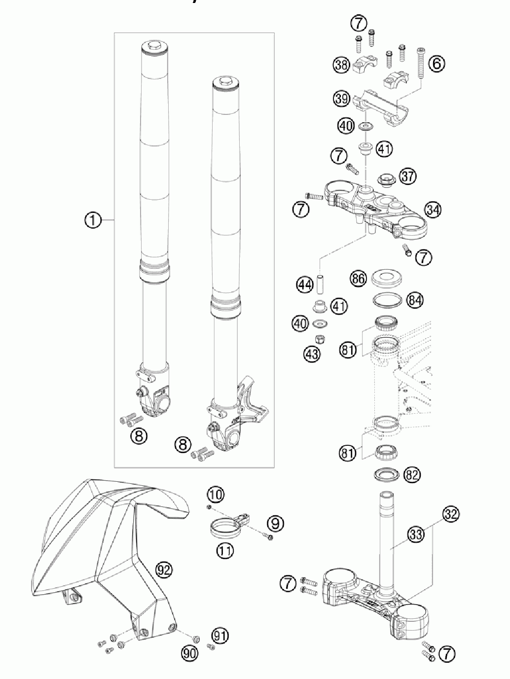 Front fork triple clamp