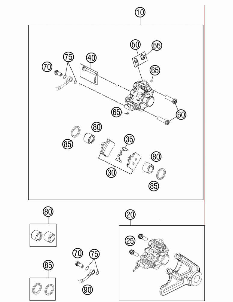 Brake caliper rear