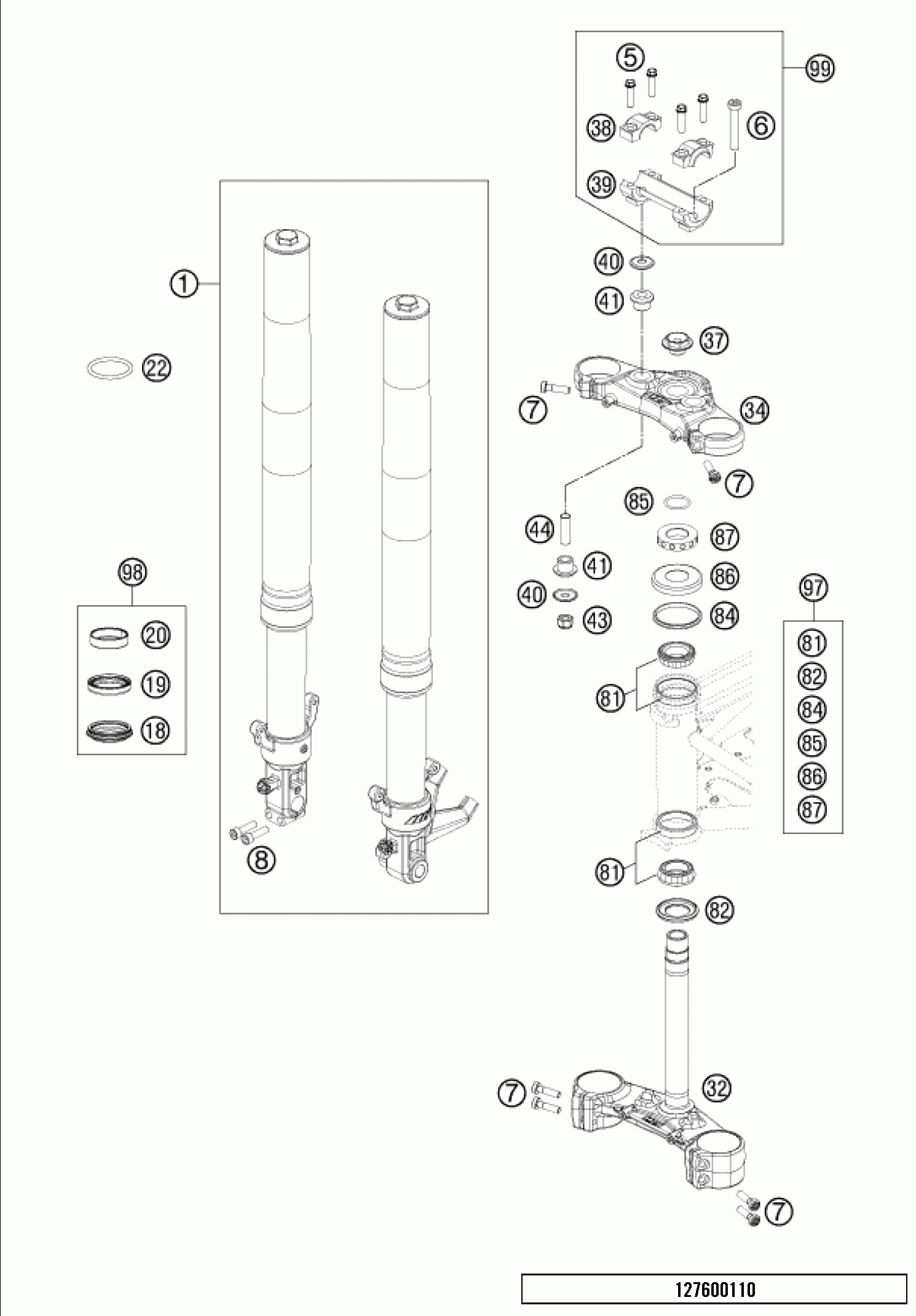 Front fork triple clamp