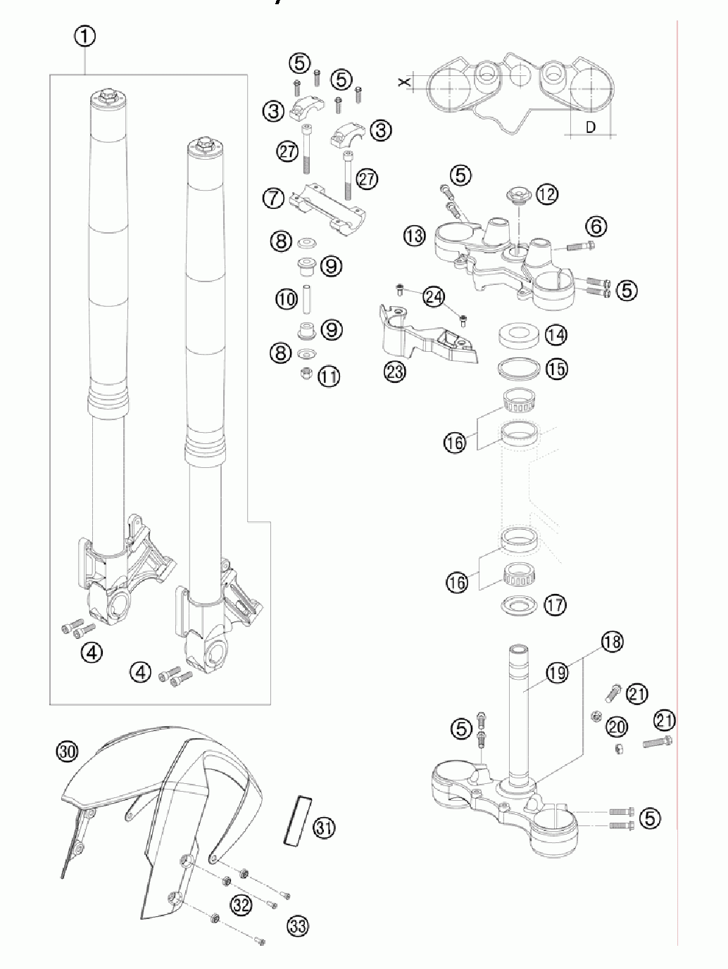 Front fork triple clamp