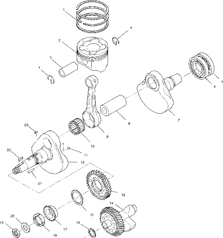 Crankshaft and piston - a01ch50eb