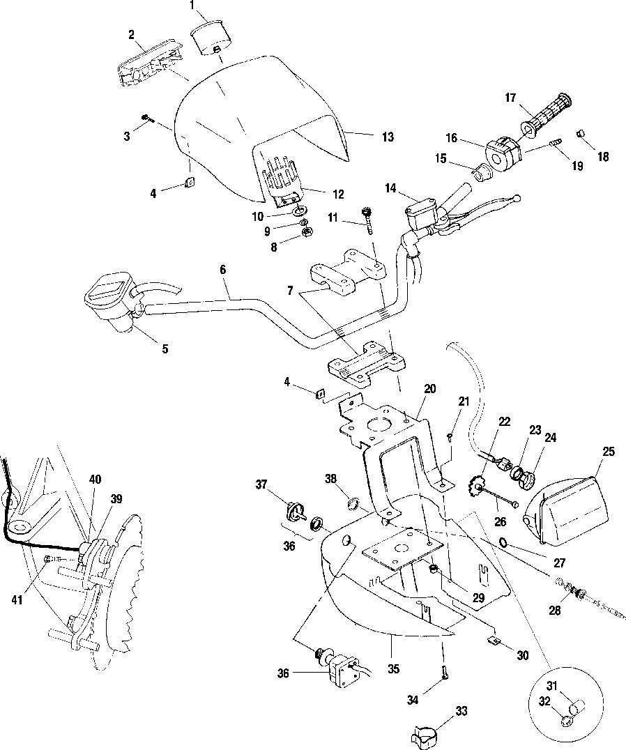 Handlebar and headlight pod - a01ch50aa