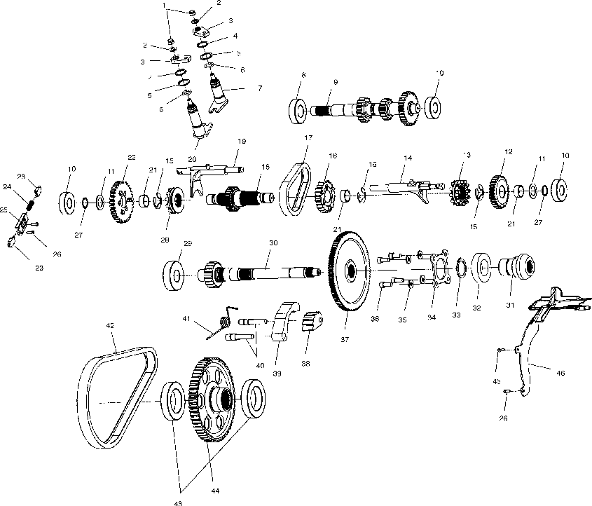 Gearcase (internal components) - a01ch50aa