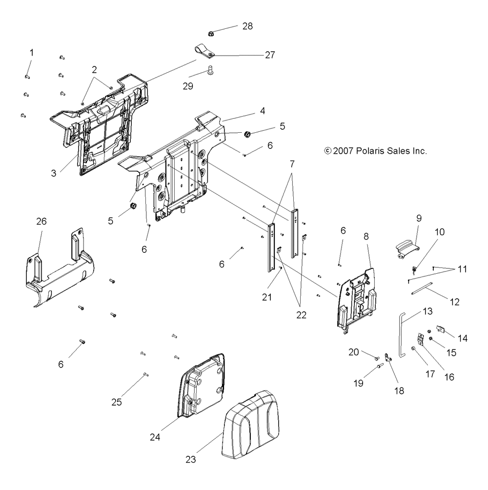 Body passenger seat back - a10tn55al_ax