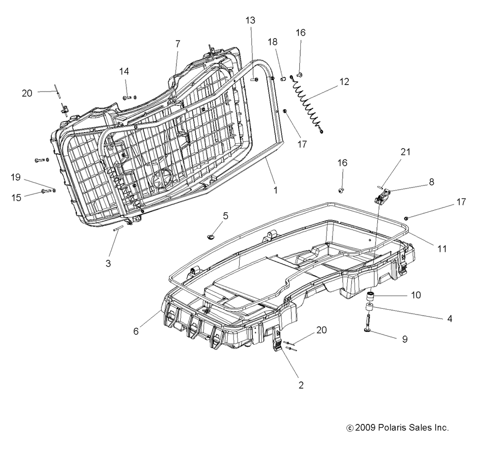 Body front cargo box (built 9_01_09 and after) - a10tn55al_ax