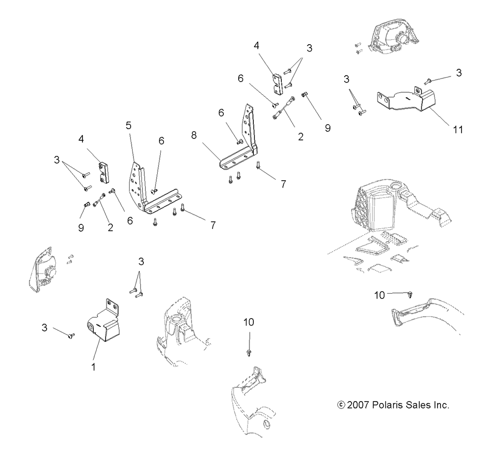 Body tailgate brackets - a10tn55al_ax