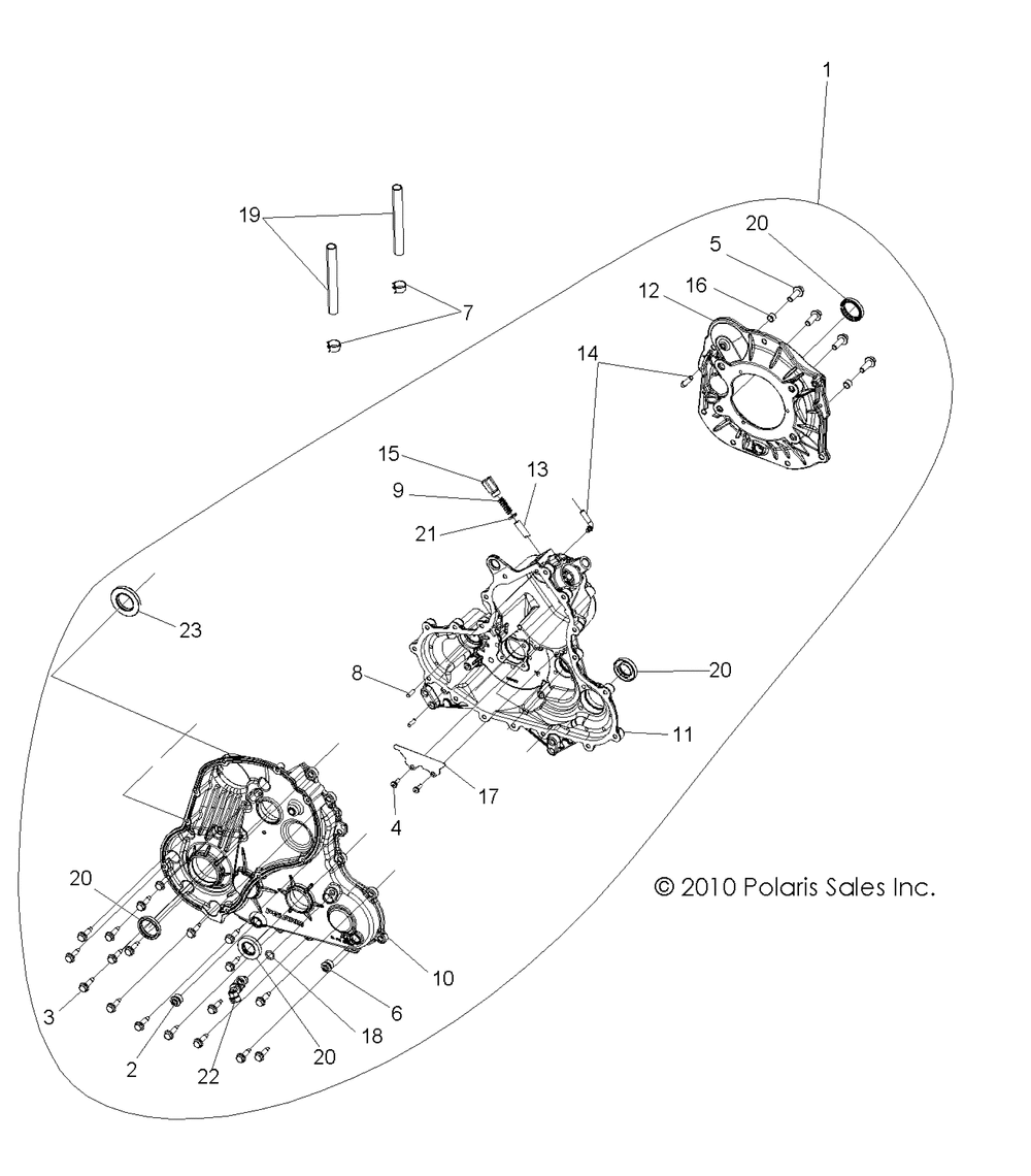 Drive train main gearcase (built 3_02_11 and after) - a11zn55aa_aq_az