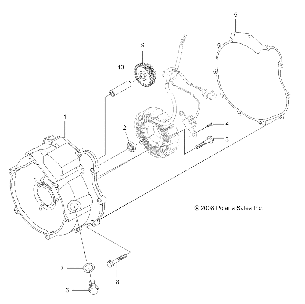 Engine magneto cover - a11zn55aa_aq_az