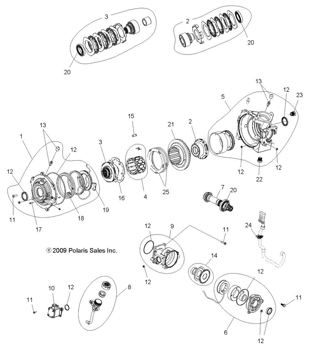 Drive train front gearcase internals - a11zn55aa_aq_az