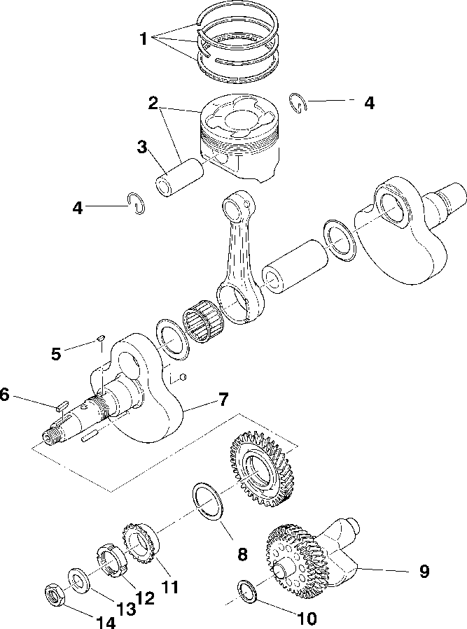 Crankshaft and piston - w958144
