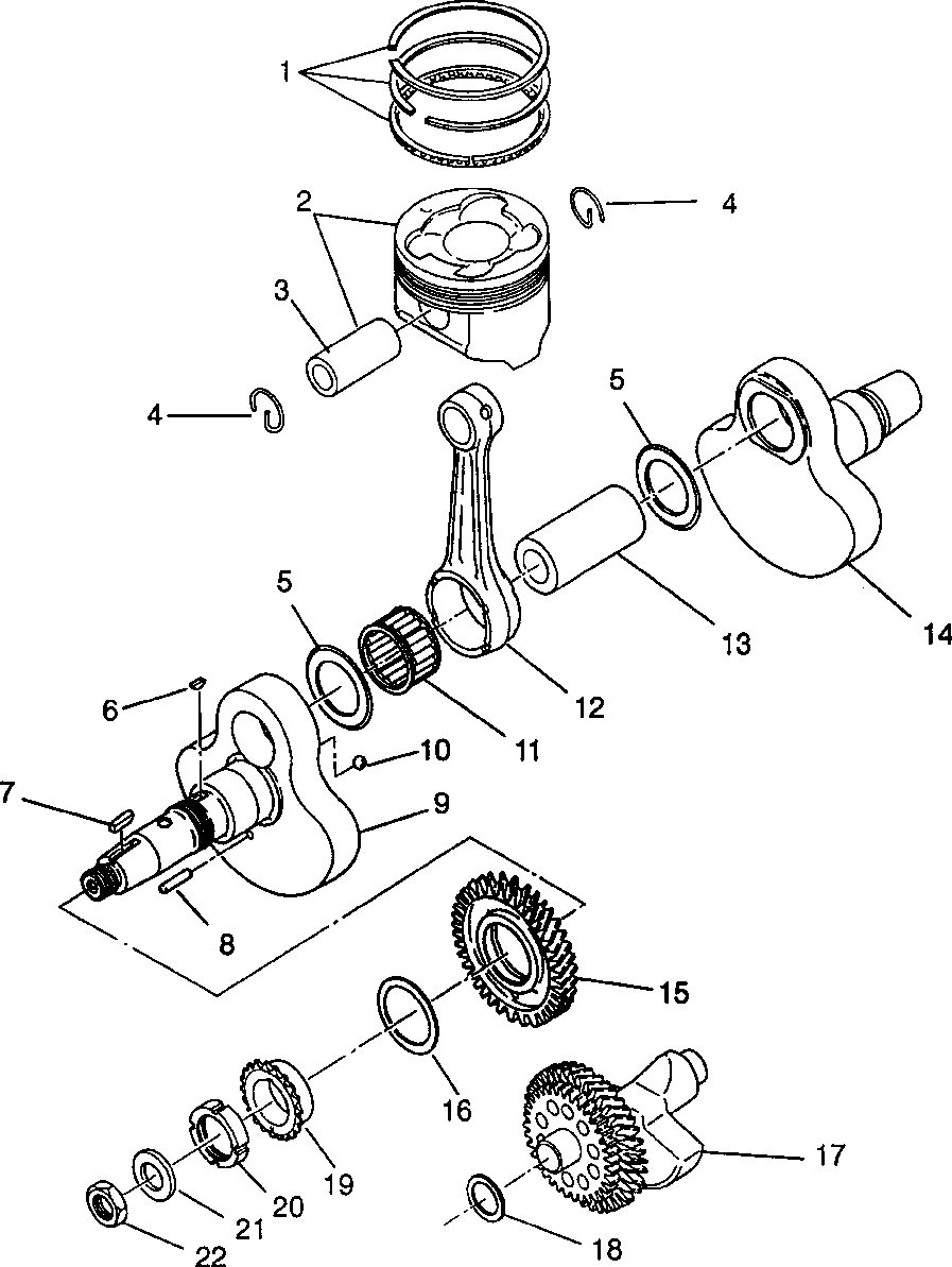 Crankshaft and piston magnum 6x6 - w968744 and magnum 6x6 swedish - s968744