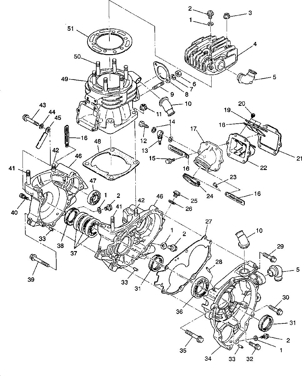 Crankcase and cylinder 4x4 350l w938139