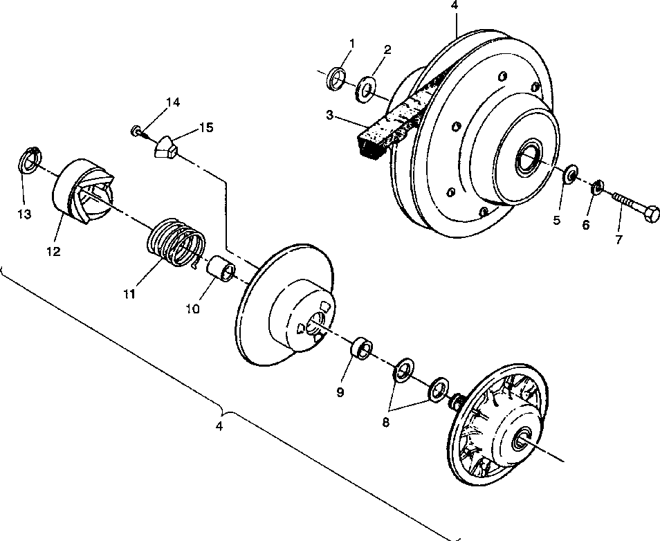 Driven clutch assembly 4x4 350l w938139