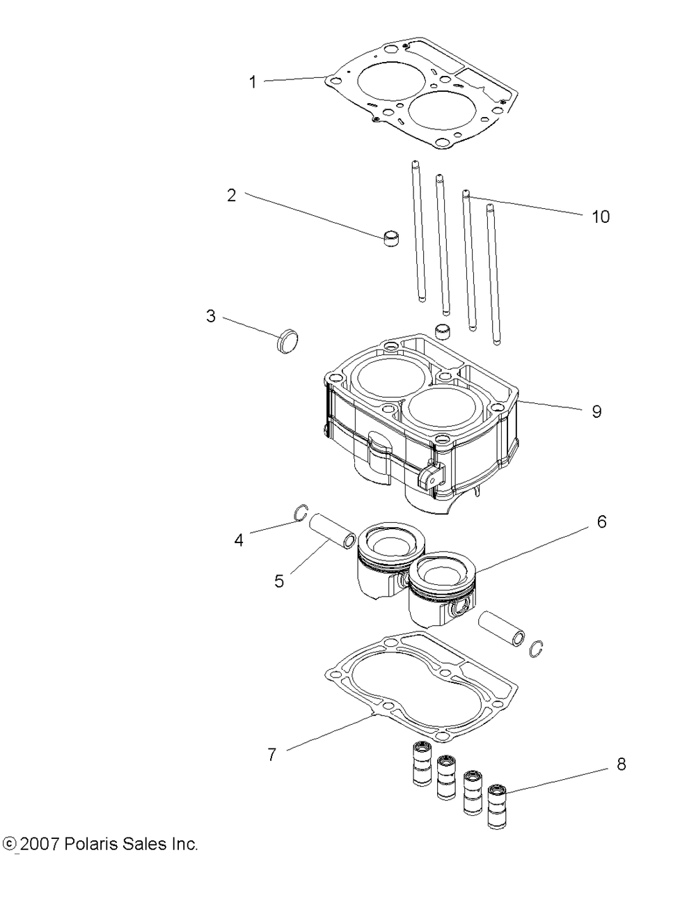 Engine piston and cylinder - r10xh76aa