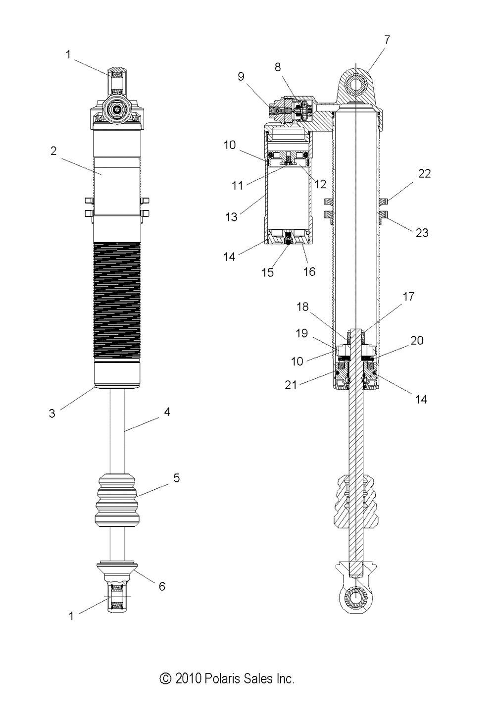 Suspension rear shock (7043764) - r11jh87aa_ad