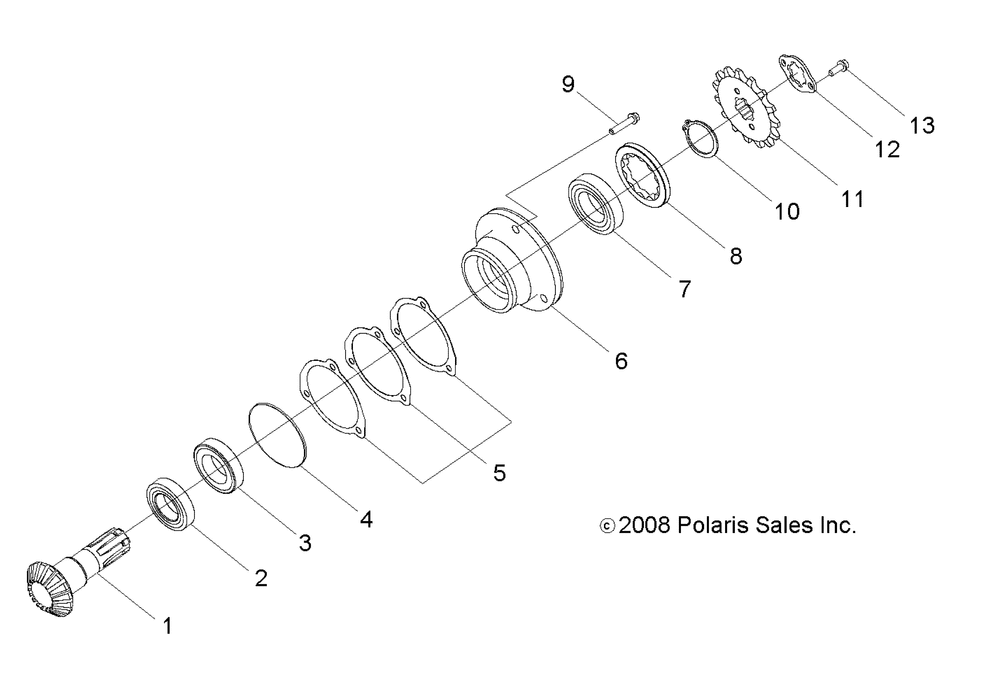 Drive train gear shaft output - r11va17aa