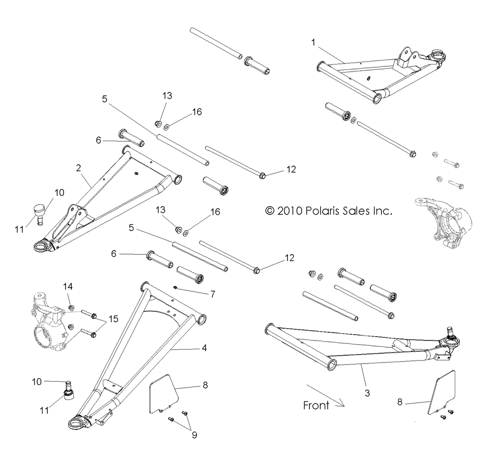 Suspension front control arms - r11ve76ac_ad_at_aw_az