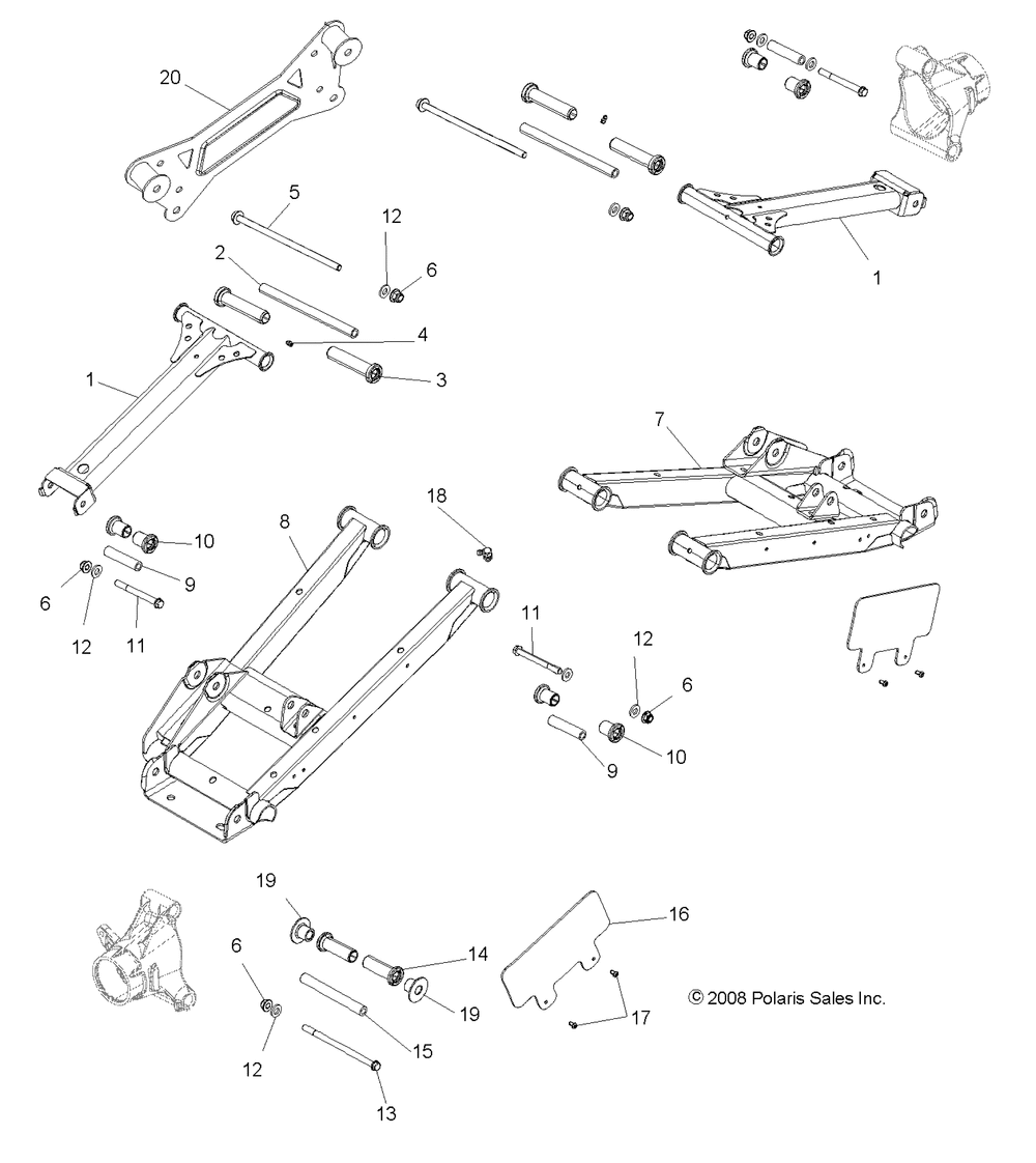 Suspension rear control arms - r11ve76ac_ad_at_aw_az