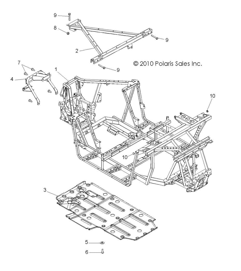 Chassis main frame and skid plate - r11ve76ac_ad_at_aw_az