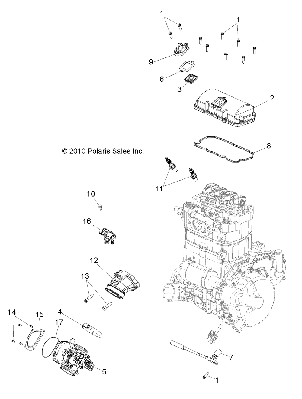 Engine throttle body and valve cover - r11vm76fx