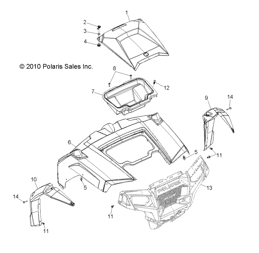 Body hood and front body work - r11vm76fx