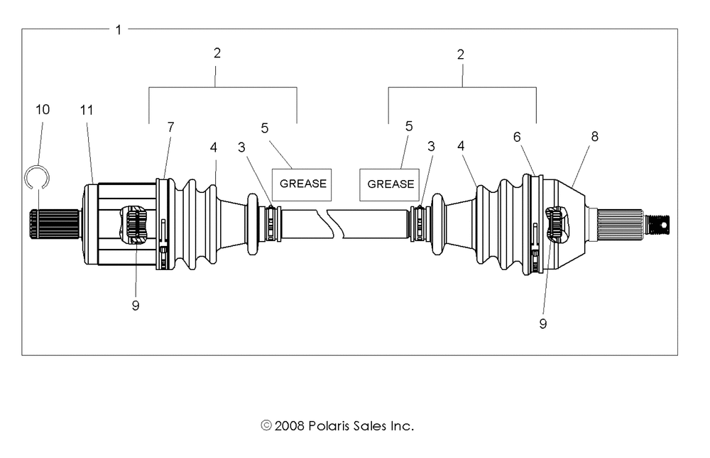 Drive train front half shaft - r11vm76fx