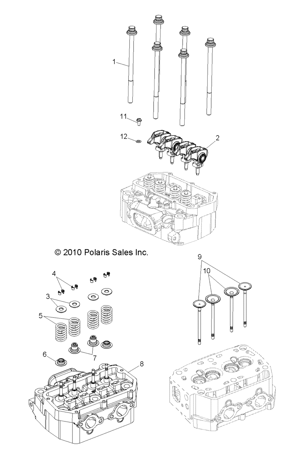 Engine cylinder head and valves - r11vm76fx