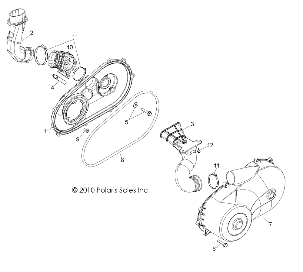 Drive train clutch cover and ducting - r11vm76fx