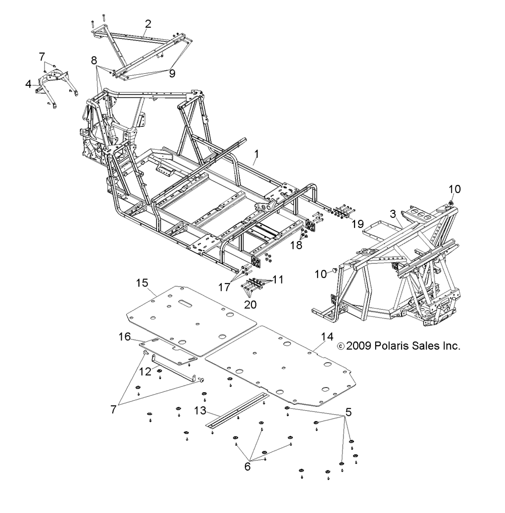 Chassis main frame and skid plate - r11xh76aw_az_xy76aa