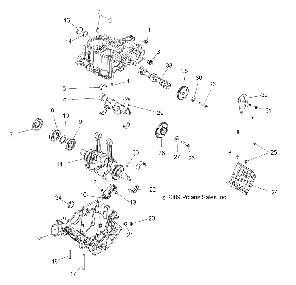 Engine crankcase and crankshaft - r11xh76aw_az_xy76aa