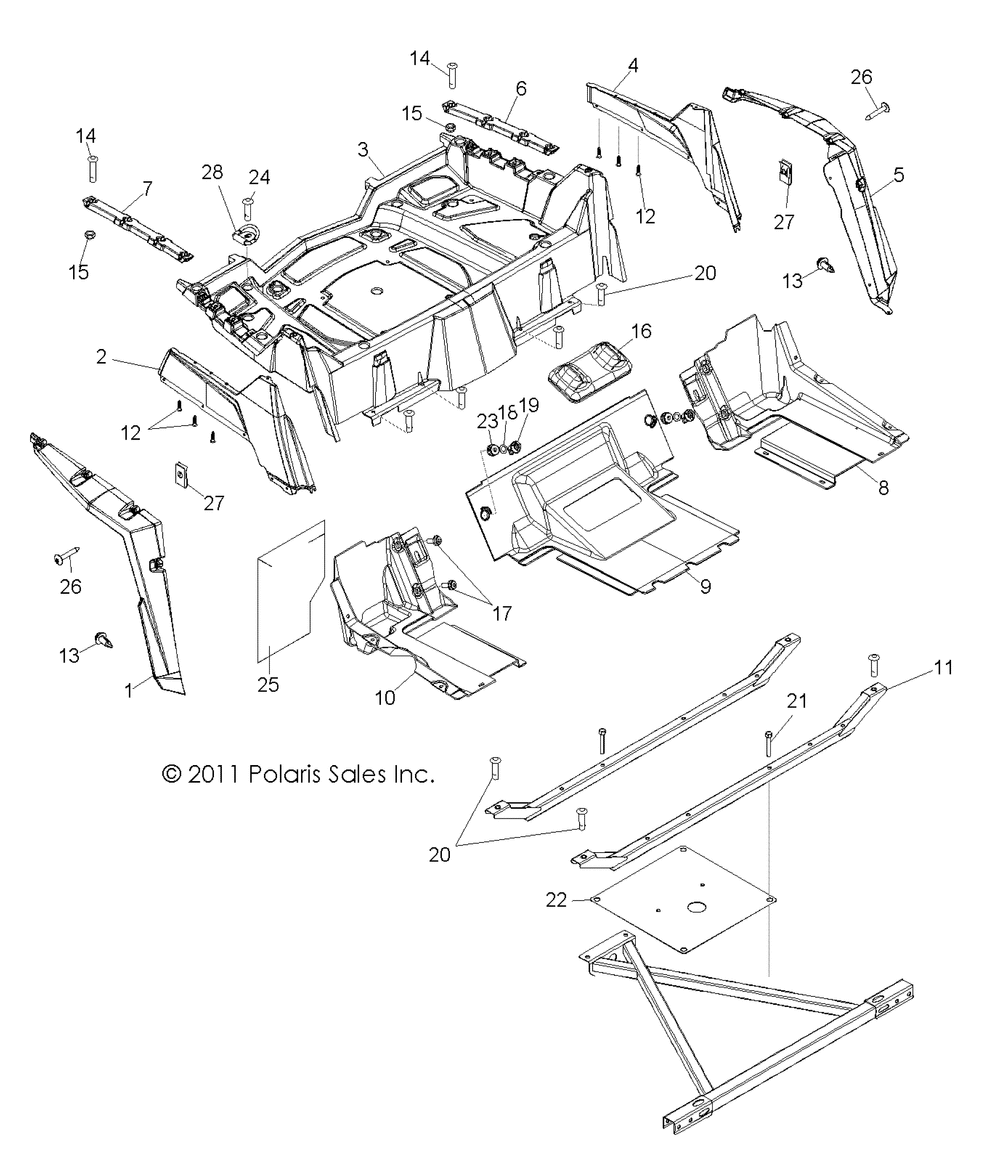 Body rear rack and fenders - r11xy76fx