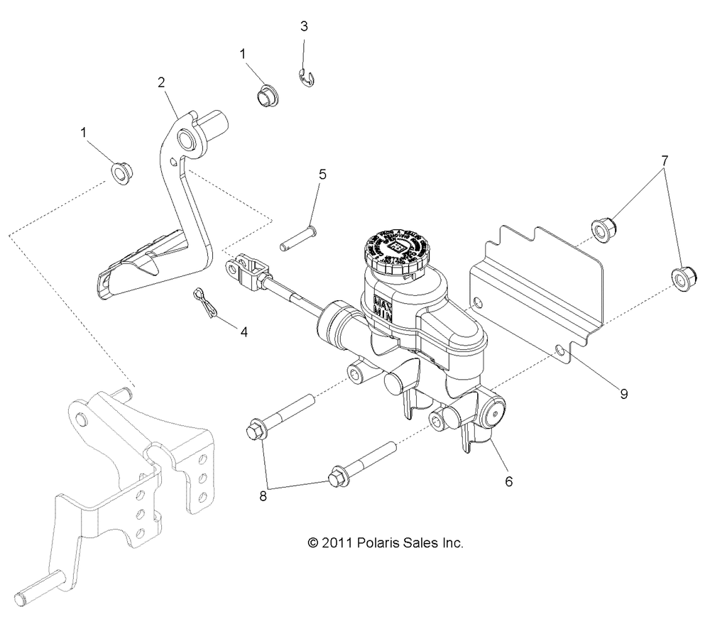 Brakes pedal and master cylinder - r12jt87ab_ad_as_aw_9eaw