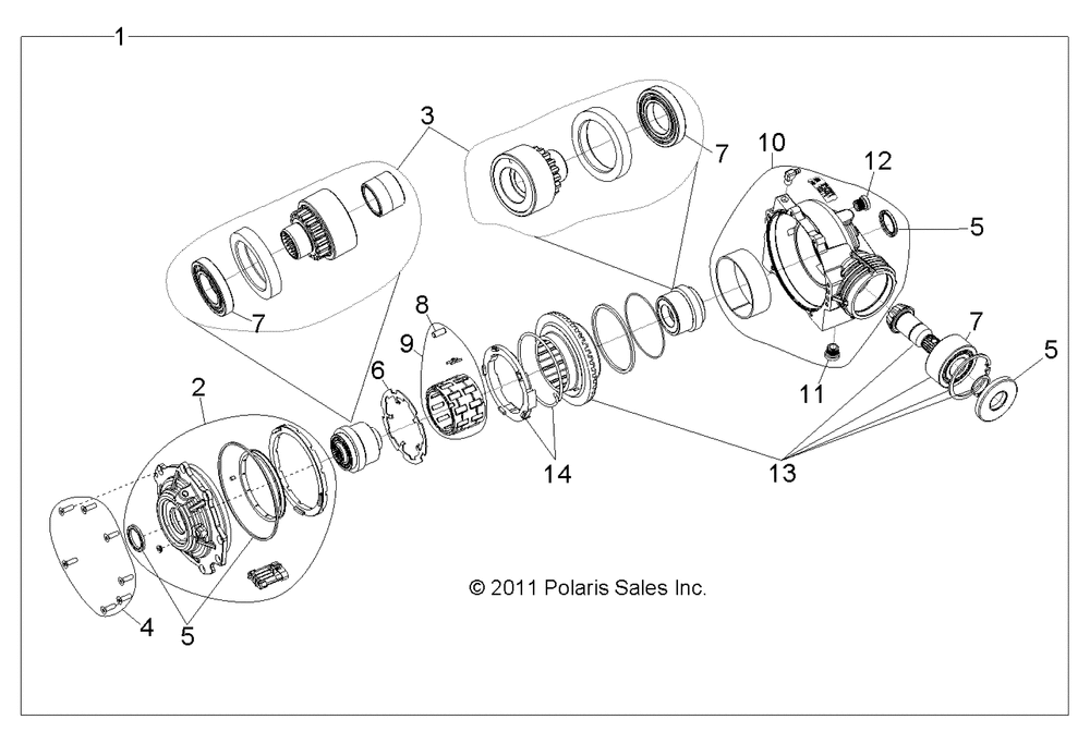 Drive train front gearcase internals - r12jt9efx