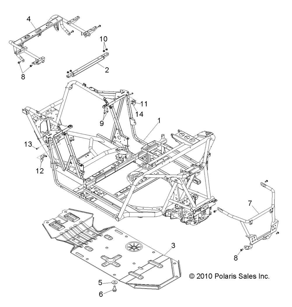 Chassis main frame and skid plate - r12jt9efx