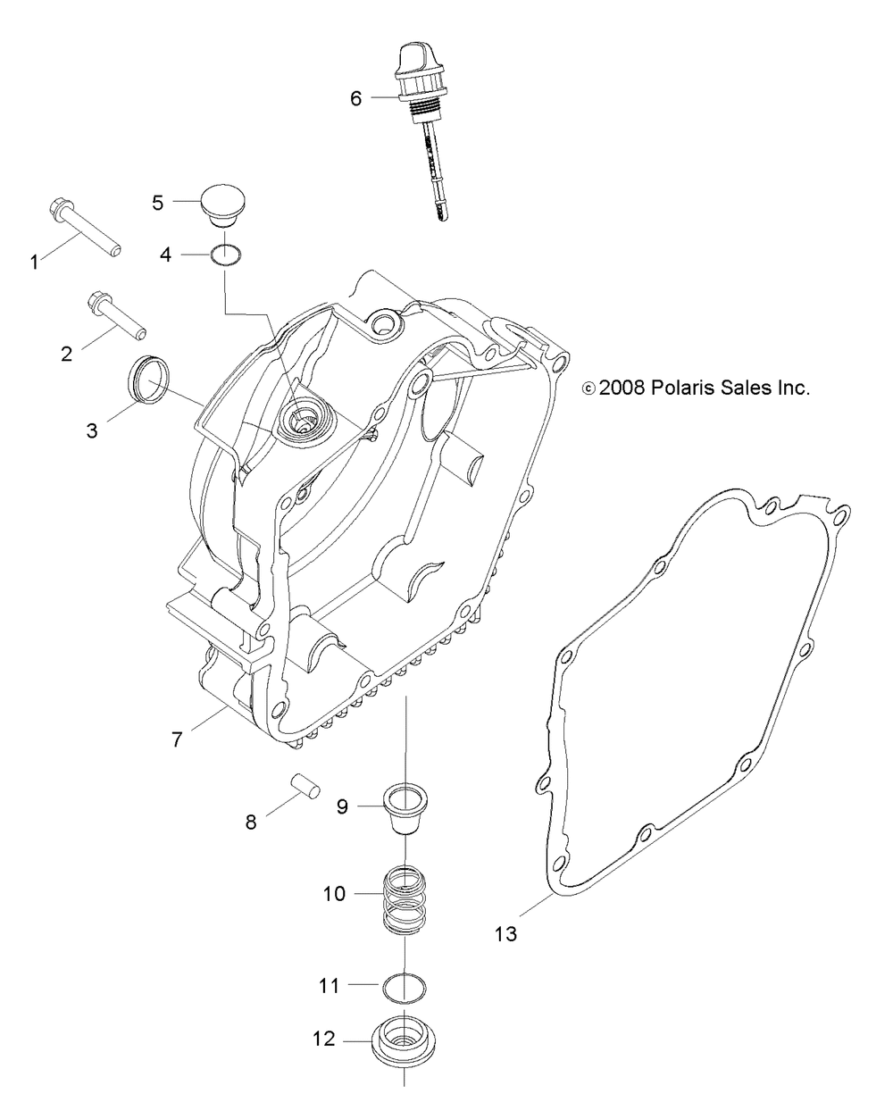 Engine crankcase cover rh - r12va17aa_ac