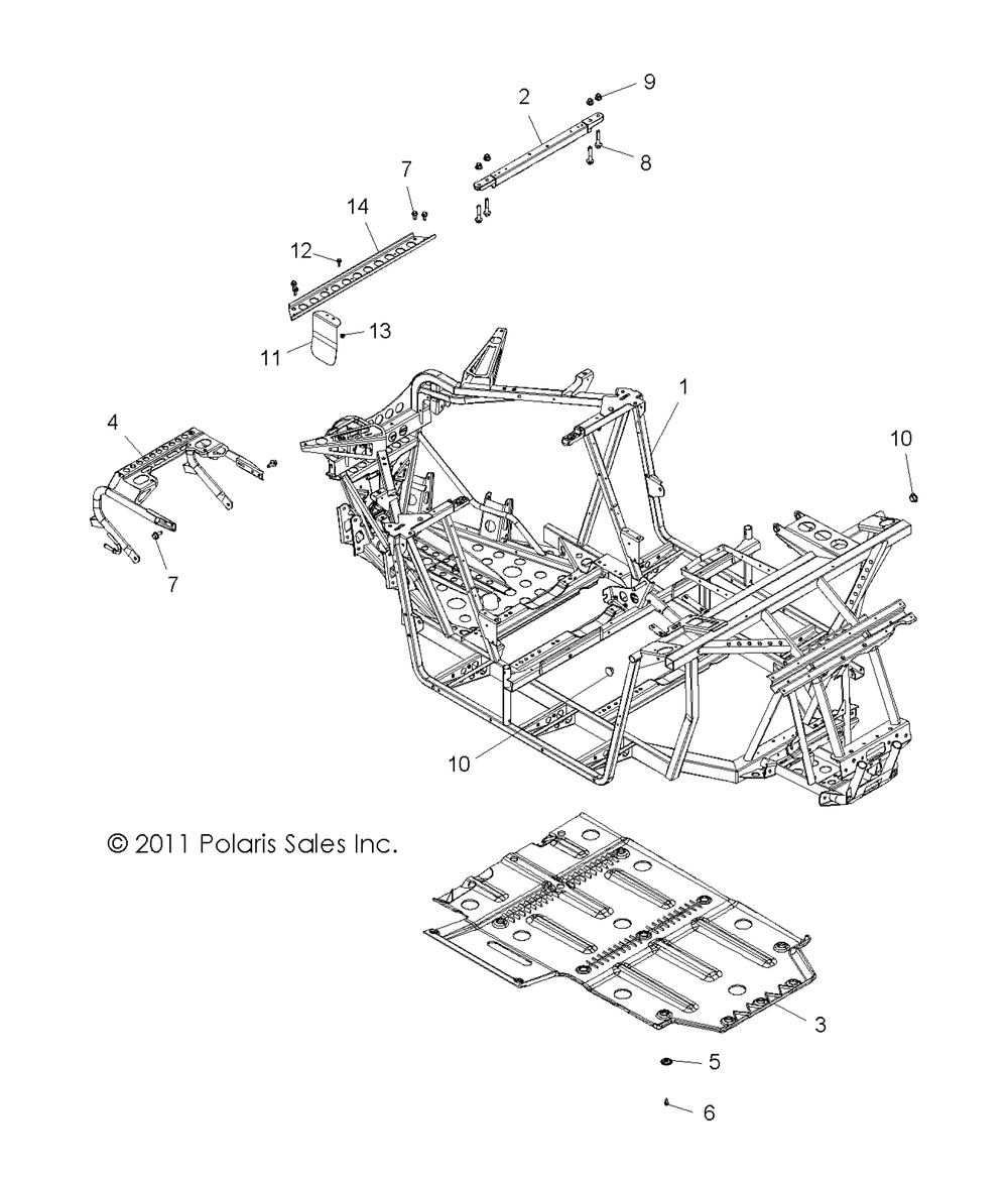 Chassis main frame and skid plate - r12vh57fx