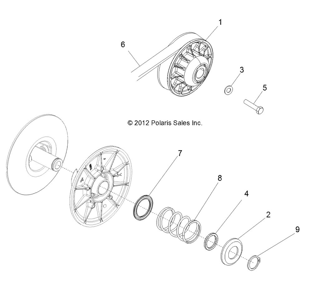 Drive train secondary clutch - r12vh57fx