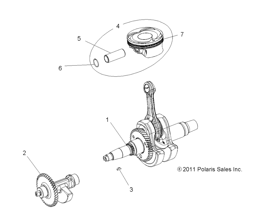 Engine crankshaft piston and balance shaft - r12vh57fx