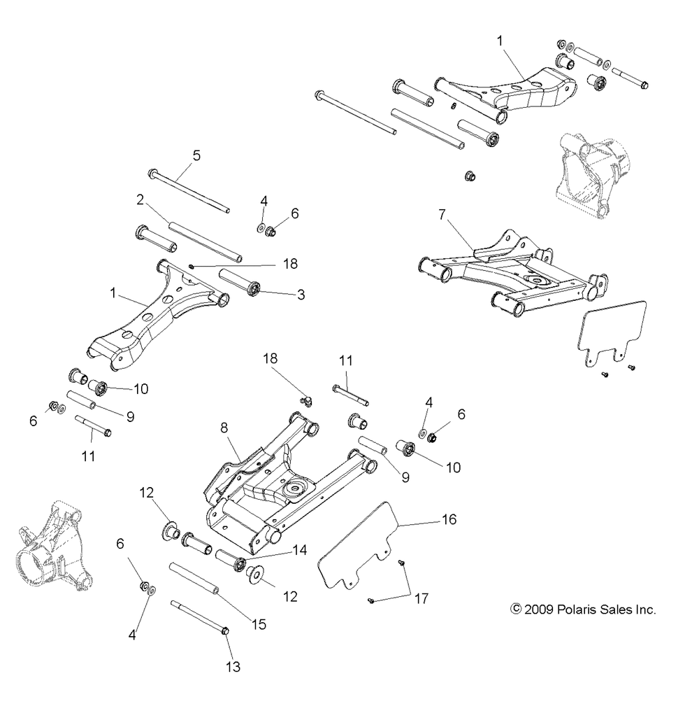 Suspension rear control arms - r12vh76ab_ad_af_ah_ai_aj_am_eab_eas