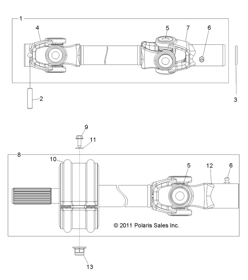 Drive train front prop shaft - r12xt87aa_9eas