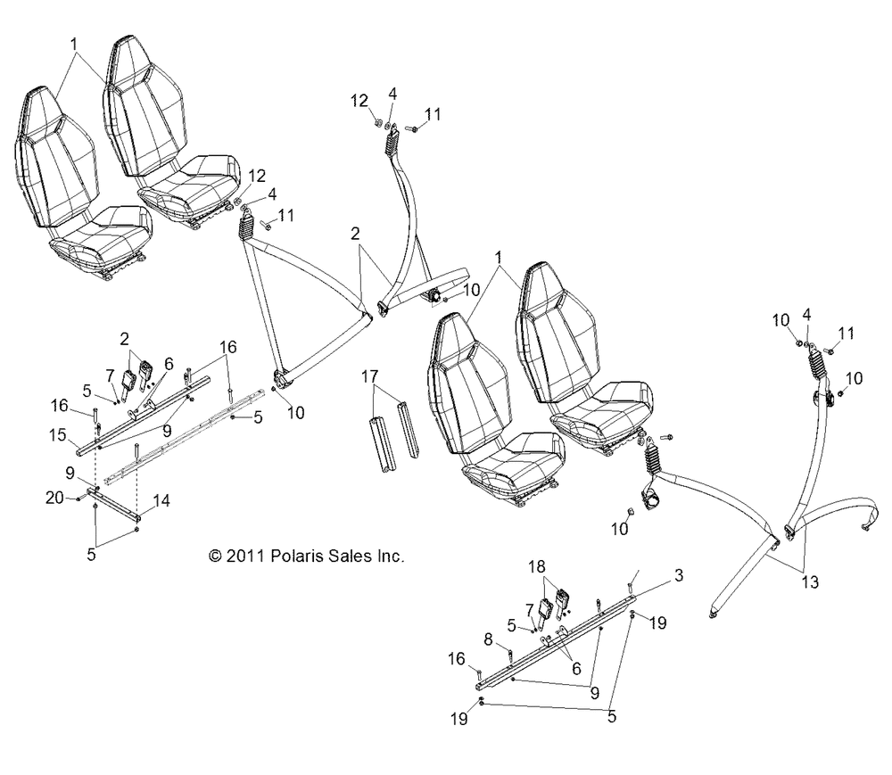 Body seat mounting and belts - r12xt87aa_9eas